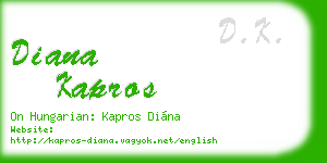 diana kapros business card